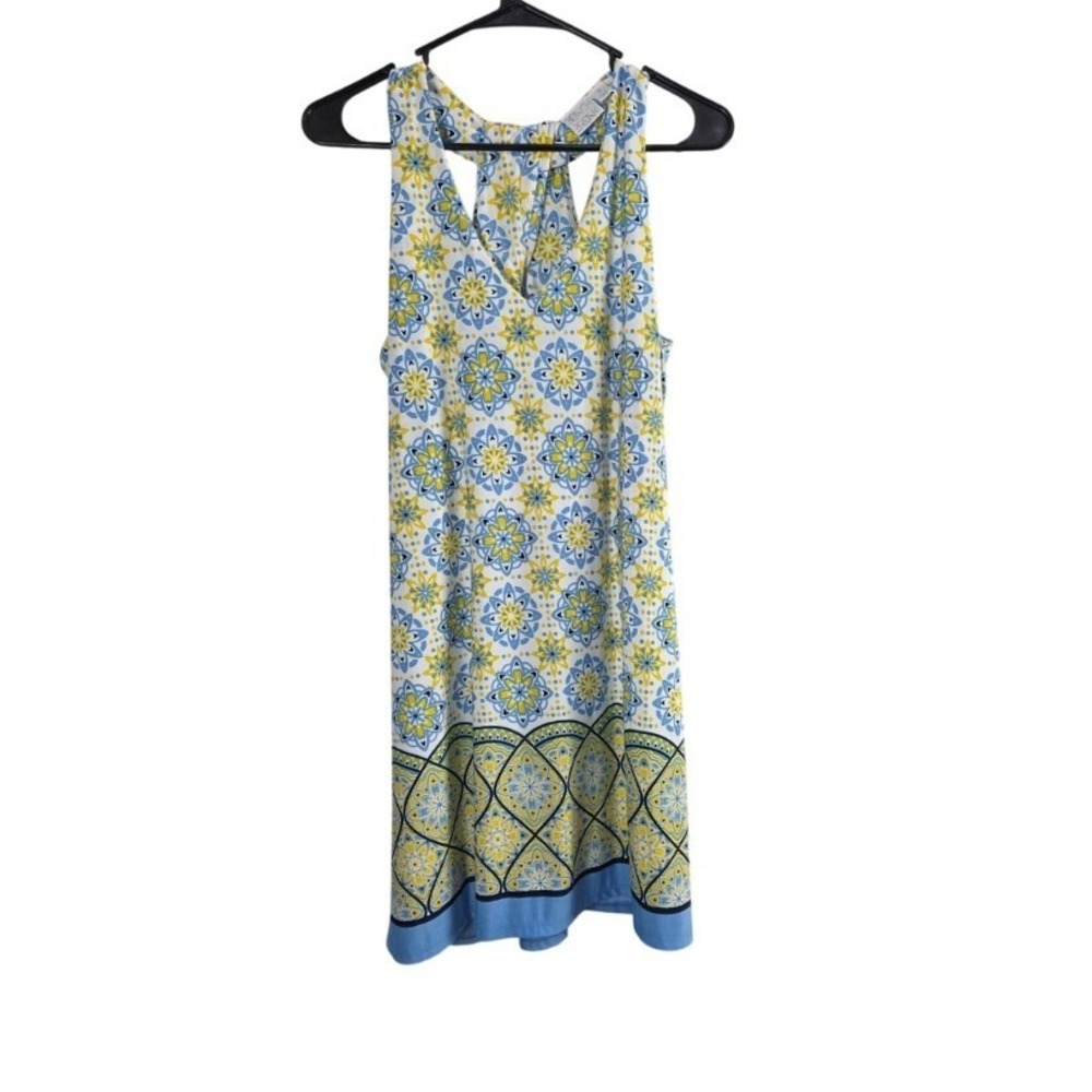 Beach Break Coverup Dress S Womens Multicolor Geometric‎ Pullover Summer V Neck